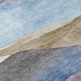 Piper Looms Chantille Waves ACN1966 Denim Machine Washable Area Rug Swatch Image