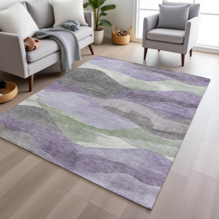 Piper Looms Chantille Waves ACN1966 Purple Machine Washable Area Rug Lifestyle Image Feature