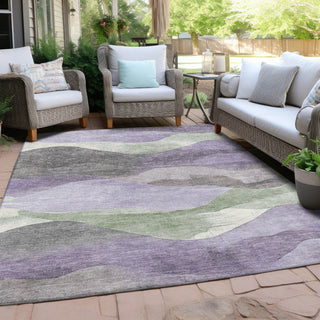 Piper Looms Chantille Waves ACN1966 Purple Machine Washable Area Rug Outdoor Lifestyle Image Feature