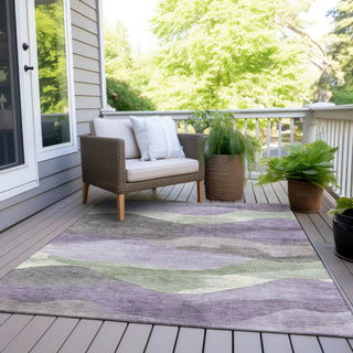 Piper Looms Chantille Waves ACN1966 Purple Machine Washable Area Rug Outdoor Lifestyle Image Feature