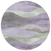 Piper Looms Chantille Waves ACN1966 Purple Machine Washable Area Rug Round Main Image