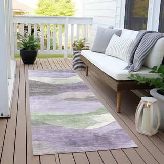 Piper Looms Chantille Waves ACN1966 Purple Machine Washable Area Rug Runner Outdoor Lifestyle Image Feature