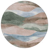 Piper Looms Chantille Waves ACN1966 Salmon Machine Washable Area Rug Round Main Image