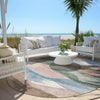 Piper Looms Chantille Waves ACN1966 Salmon Machine Washable Area Rug Round Outdoor Lifestyle Image Feature