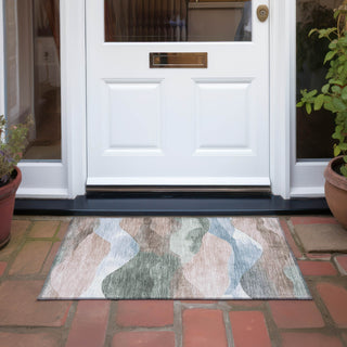 Piper Looms Chantille Waves ACN1966 Salmon Machine Washable Area Rug Scatter Outdoor Lifestyle Image Feature