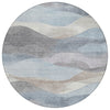 Piper Looms Chantille Waves ACN1966 Sky Machine Washable Area Rug Round Main Image