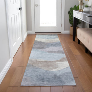 Piper Looms Chantille Waves ACN1966 Sky Machine Washable Area Rug Runner Lifestyle Image Feature