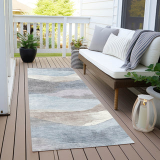 Piper Looms Chantille Waves ACN1966 Sky Machine Washable Area Rug Runner Outdoor Lifestyle Image Feature