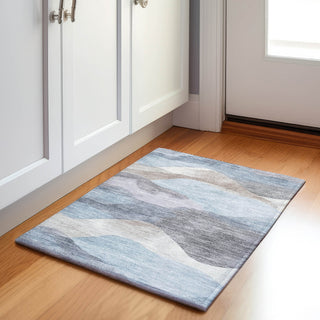 Piper Looms Chantille Waves ACN1966 Sky Machine Washable Area Rug Scatter Lifestyle Image Feature