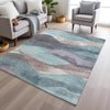 Piper Looms Chantille Waves ACN1966 Teal Machine Washable Area Rug Lifestyle Image Feature