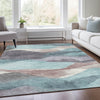 Piper Looms Chantille Waves ACN1966 Teal Machine Washable Area Rug Lifestyle Image Feature