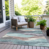 Piper Looms Chantille Waves ACN1966 Teal Machine Washable Area Rug Outdoor Lifestyle Image Feature