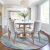 Piper Looms Chantille Waves ACN1966 Teal Machine Washable Area Rug Round Lifestyle Image Feature
