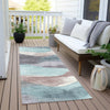 Piper Looms Chantille Waves ACN1966 Teal Machine Washable Area Rug Runner Outdoor Lifestyle Image Feature