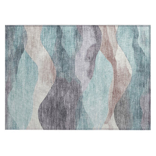 Piper Looms Chantille Waves ACN1966 Teal Machine Washable Area Rug Scatter Main Image