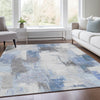 Piper Looms Chantille Abstract ACN1967 Denim Machine Washable Area Rug Lifestyle Image Feature