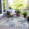Piper Looms Chantille Abstract ACN1967 Denim Machine Washable Area Rug Outdoor Lifestyle Image Feature