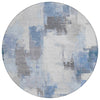 Piper Looms Chantille Abstract ACN1967 Denim Machine Washable Area Rug Round Main Image