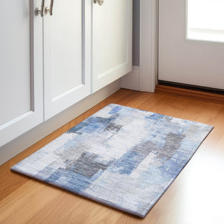 Piper Looms Chantille Abstract ACN1967 Denim Machine Washable Area Rug Scatter Lifestyle Image Feature