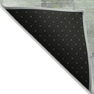 Piper Looms Chantille Abstract ACN1967 Green Machine Washable Area Rug Backing Image