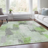 Piper Looms Chantille Abstract ACN1967 Green Machine Washable Area Rug Lifestyle Image Feature
