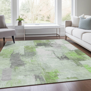 Piper Looms Chantille Abstract ACN1967 Green Machine Washable Area Rug Lifestyle Image Feature