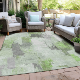 Piper Looms Chantille Abstract ACN1967 Green Machine Washable Area Rug Outdoor Lifestyle Image Feature
