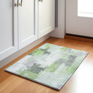 Piper Looms Chantille Abstract ACN1967 Green Machine Washable Area Rug Scatter Lifestyle Image Feature