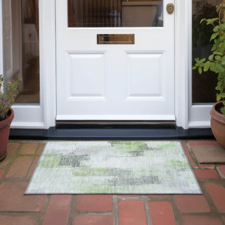 Piper Looms Chantille Abstract ACN1967 Green Machine Washable Area Rug Scatter Outdoor Lifestyle Image Feature