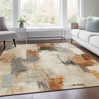 Piper Looms Chantille Abstract ACN1967 Ivory Machine Washable Area Rug Lifestyle Image Feature