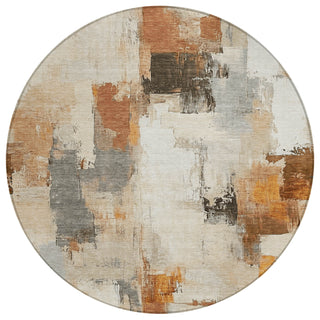 Piper Looms Chantille Abstract ACN1967 Ivory Machine Washable Area Rug Round Main Image