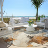 Piper Looms Chantille Abstract ACN1967 Ivory Machine Washable Area Rug Round Outdoor Lifestyle Image Feature