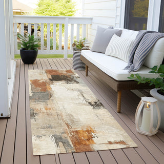 Piper Looms Chantille Abstract ACN1967 Ivory Machine Washable Area Rug Runner Outdoor Lifestyle Image Feature