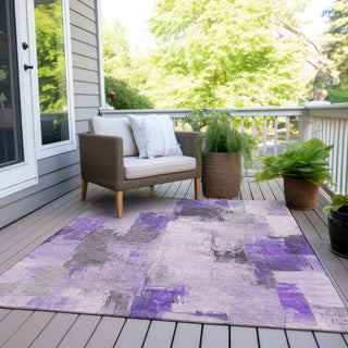 Piper Looms Chantille Abstract ACN1967 Lavender Machine Washable Area Rug Outdoor Lifestyle Image Feature