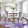 Piper Looms Chantille Abstract ACN1967 Lavender Machine Washable Area Rug Round Lifestyle Image Feature