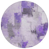 Piper Looms Chantille Abstract ACN1967 Lavender Machine Washable Area Rug Round Main Image