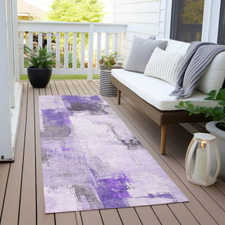 Piper Looms Chantille Abstract ACN1967 Lavender Machine Washable Area Rug Runner Outdoor Lifestyle Image Feature