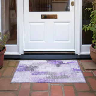 Piper Looms Chantille Abstract ACN1967 Lavender Machine Washable Area Rug Scatter Outdoor Lifestyle Image Feature