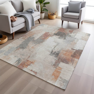 Piper Looms Chantille Abstract ACN1967 Paprika Machine Washable Area Rug Lifestyle Image Feature