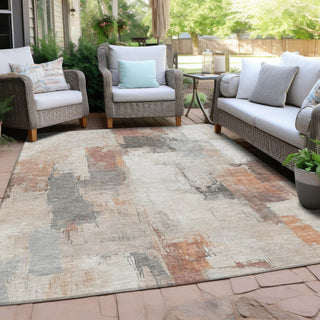 Piper Looms Chantille Abstract ACN1967 Paprika Machine Washable Area Rug Outdoor Lifestyle Image Feature