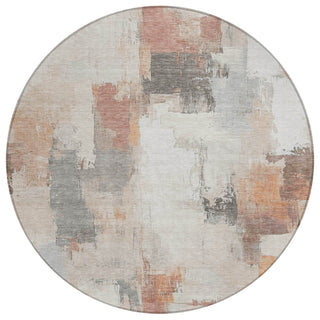 Piper Looms Chantille Abstract ACN1967 Paprika Machine Washable Area Rug Round Main Image