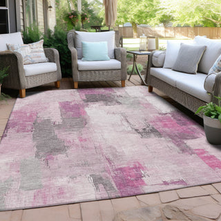 Piper Looms Chantille Abstract ACN1967 Pink Machine Washable Area Rug Outdoor Lifestyle Image Feature