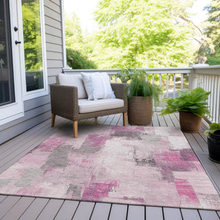 Piper Looms Chantille Abstract ACN1967 Pink Machine Washable Area Rug Outdoor Lifestyle Image Feature