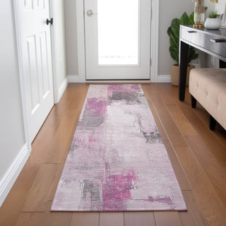 Piper Looms Chantille Abstract ACN1967 Pink Machine Washable Area Rug Runner Lifestyle Image Feature