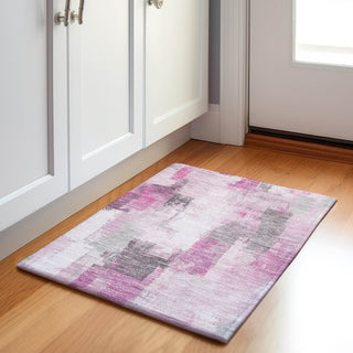 Piper Looms Chantille Abstract ACN1967 Pink Machine Washable Area Rug Scatter Lifestyle Image Feature