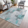 Piper Looms Chantille Abstract ACN1967 Teal Machine Washable Area Rug Lifestyle Image Feature