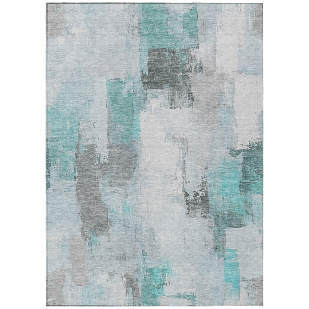 Piper Looms Chantille Abstract ACN1967 Teal Machine Washable Area Rug main image