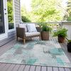 Piper Looms Chantille Abstract ACN1967 Teal Machine Washable Area Rug Outdoor Lifestyle Image Feature