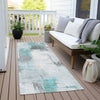 Piper Looms Chantille Abstract ACN1967 Teal Machine Washable Area Rug Runner Outdoor Lifestyle Image Feature