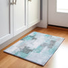 Piper Looms Chantille Abstract ACN1967 Teal Machine Washable Area Rug Scatter Lifestyle Image Feature